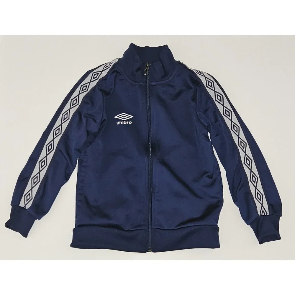 Umbro Full-Zip Track Jacket Navy Blue Youth Boy Girl XS 4/5